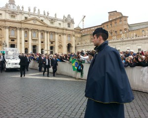 The Pope arriving at St. Peter's Square