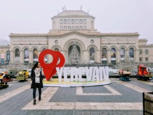 Central square in Yerevan, Armenia