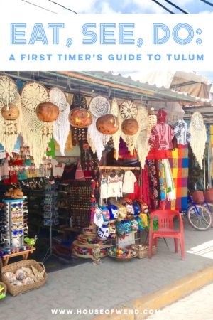 Colorful market in downtown Tulum, Mexico