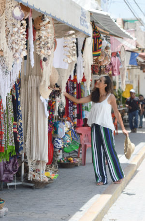 Shopping the local markets in Central Tulum, Mexico